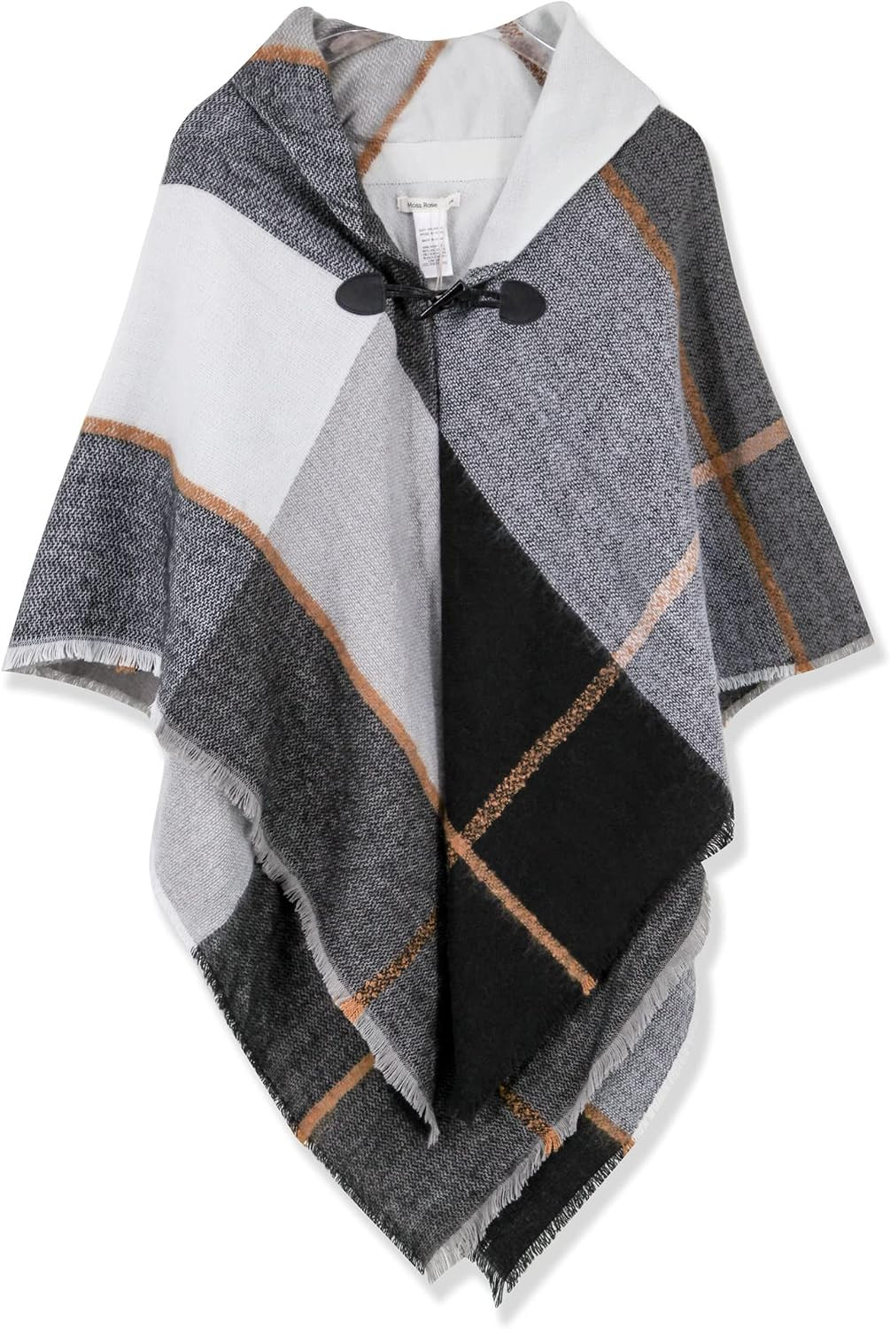 Moss Rose Women's Travel Plaid Shawl Wrap Open Front Poncho Cape for Fall Winter | Amazon (US)