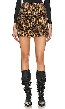 MSGM Cheetah Mini Skirt in Beige & Black from Revolve.com | Revolve Clothing (Global)