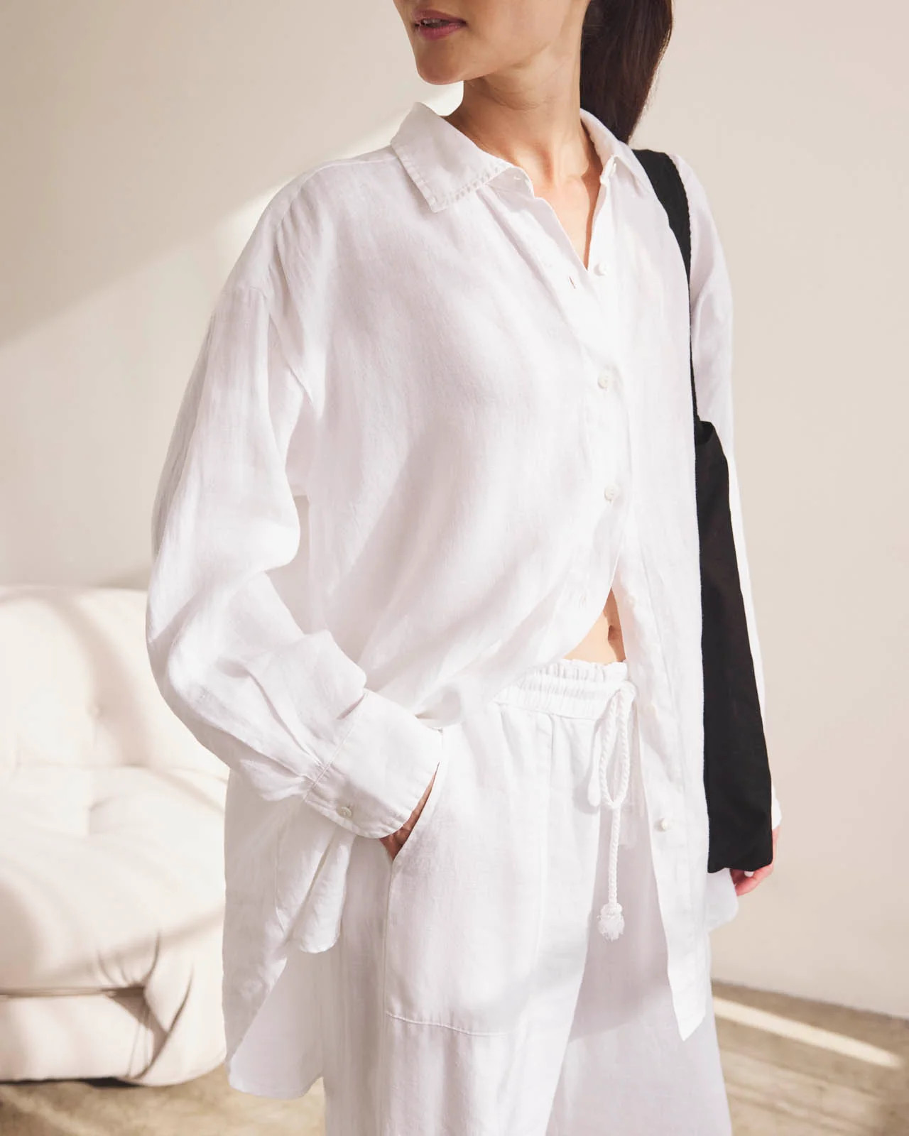 Splendid - Stella Linen Button Down - Lead | Splendid