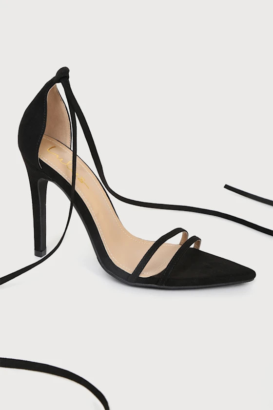 Missiee Black Lace-Up High Heel Sandals | Lulus (US)