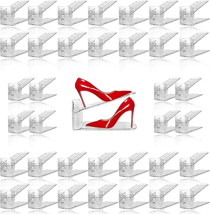 NVGSN 36Pack Clear Shoe Slot Organizer,Shoe Stacker,Storage Space Saver 50% | Amazon (US)