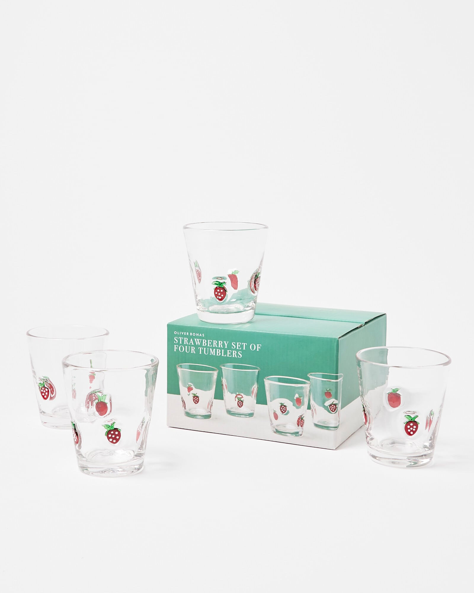 Como Strawberry Glass Tumblers Set of Four | Oliver Bonas | Oliver Bonas (Global)