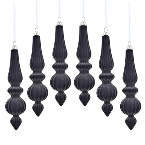 Hovershoes 6 Pcs Christmas Tree Ornaments Velvet Cone Shaped Hanging Ornaments for Christmas Tree, Flocked Special Shaped Christmas Balls for Xmas Party Holiday Decorations | Amazon (US)