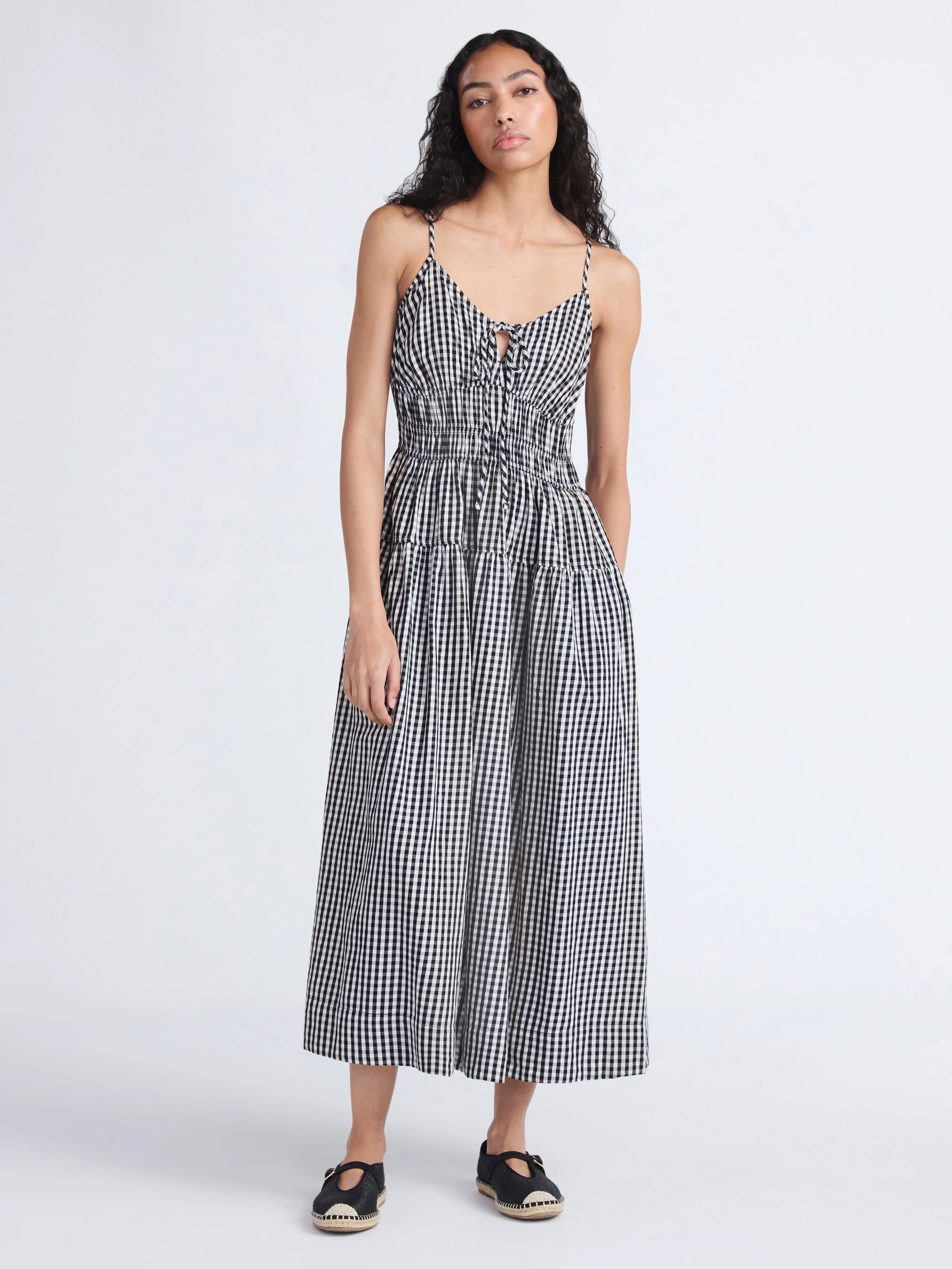 Free Assembly Women's and Women's Plus Smocked Cotton Maxi Dress, Sizes XS-4X | Walmart (US)