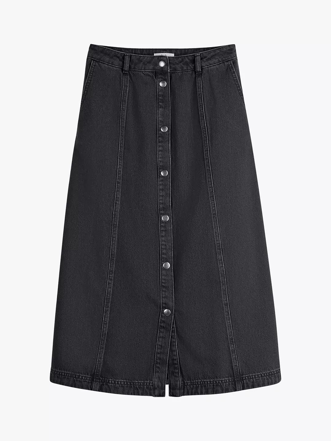 hush Carey Denim Skirt, Washed Black | John Lewis (UK)