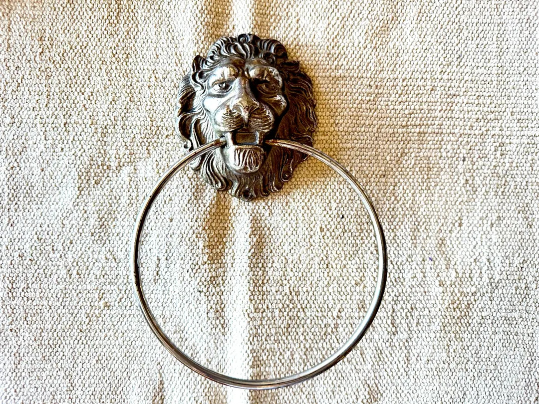 Vintage LION TOWEL HOLDER Wall Hanging Hanger Metal 1970’s - Etsy | Etsy (US)