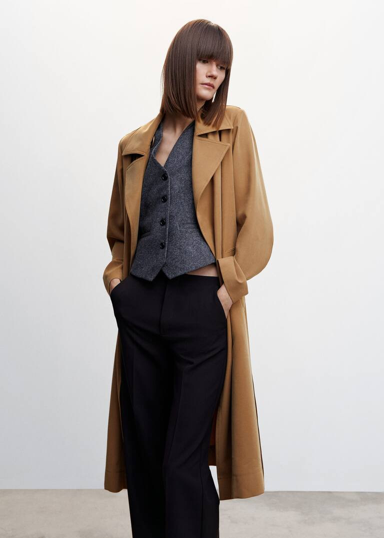 Flowy lapel trench -  Women | Mango USA | MANGO (US)