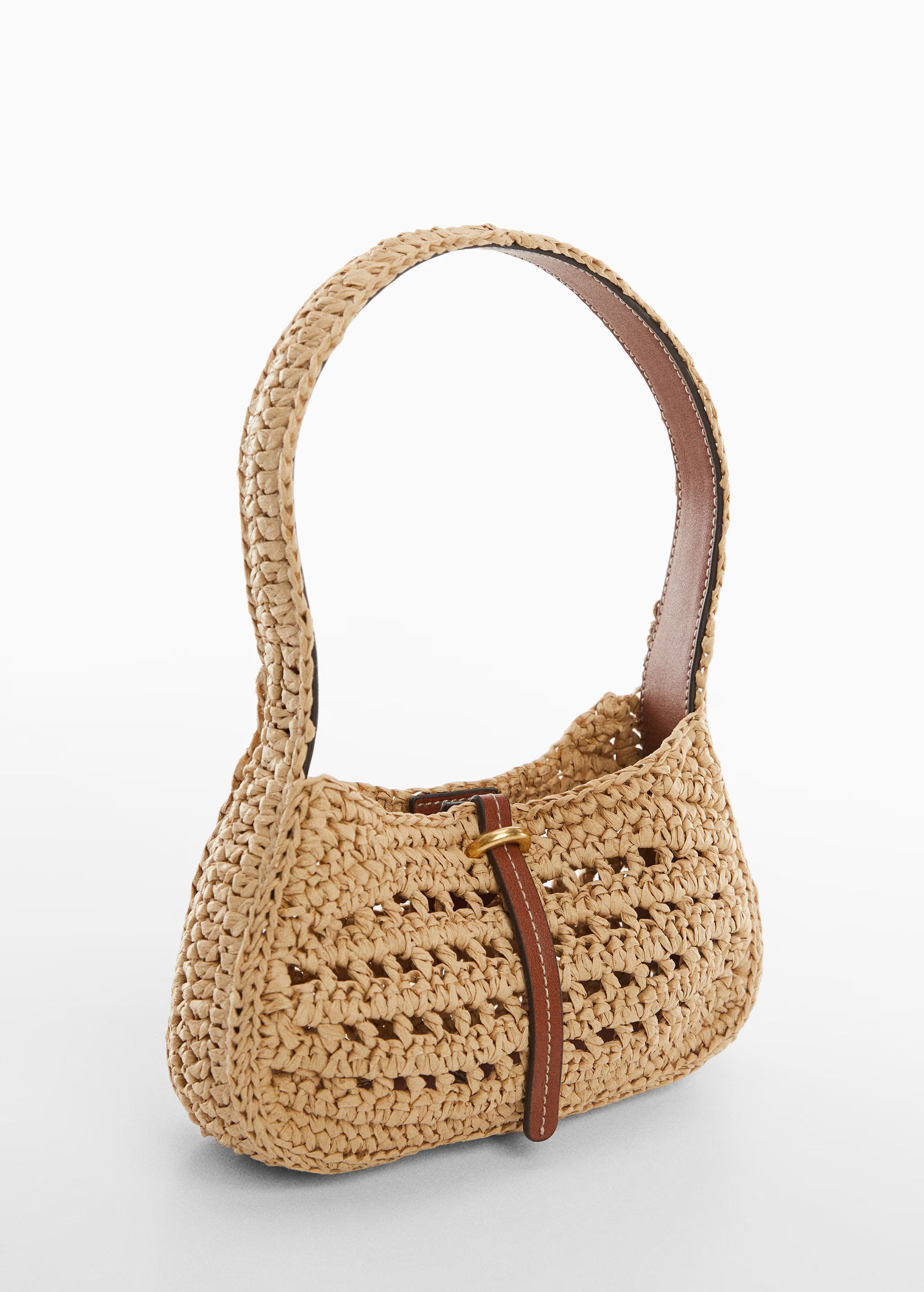 Natural fiber shoulder bag | MANGO (US)