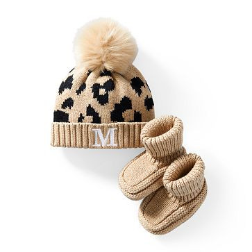 Cotton Cashmere Pom Pom Hat & Bootie Set | Mark and Graham | Mark and Graham