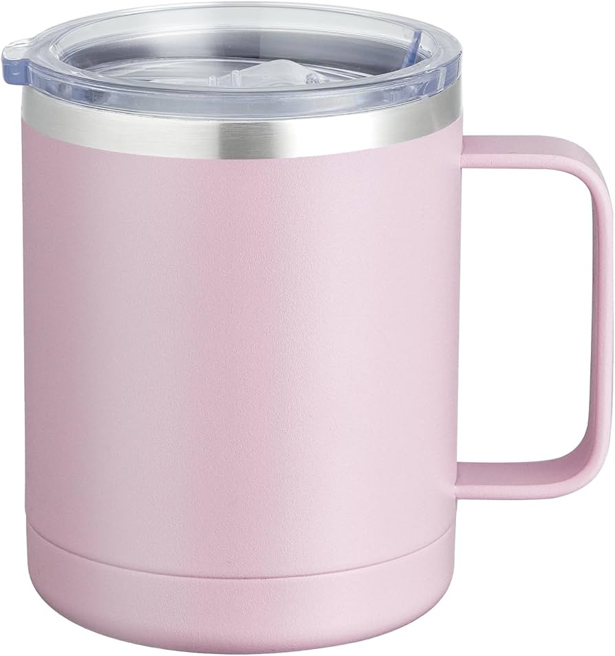 MEWAY 12oz Coffee Mug With Handle and Sliding Lid,Stainless Steel Travel Tumbler Cup with Handle,... | Amazon (US)