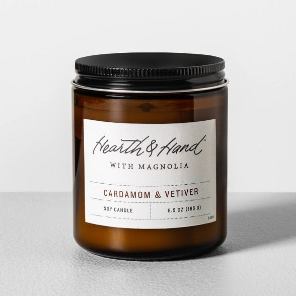 6.5oz Glass Candle Cardamom & Vetiver - Hearth & Hand™ with Magnolia | Target