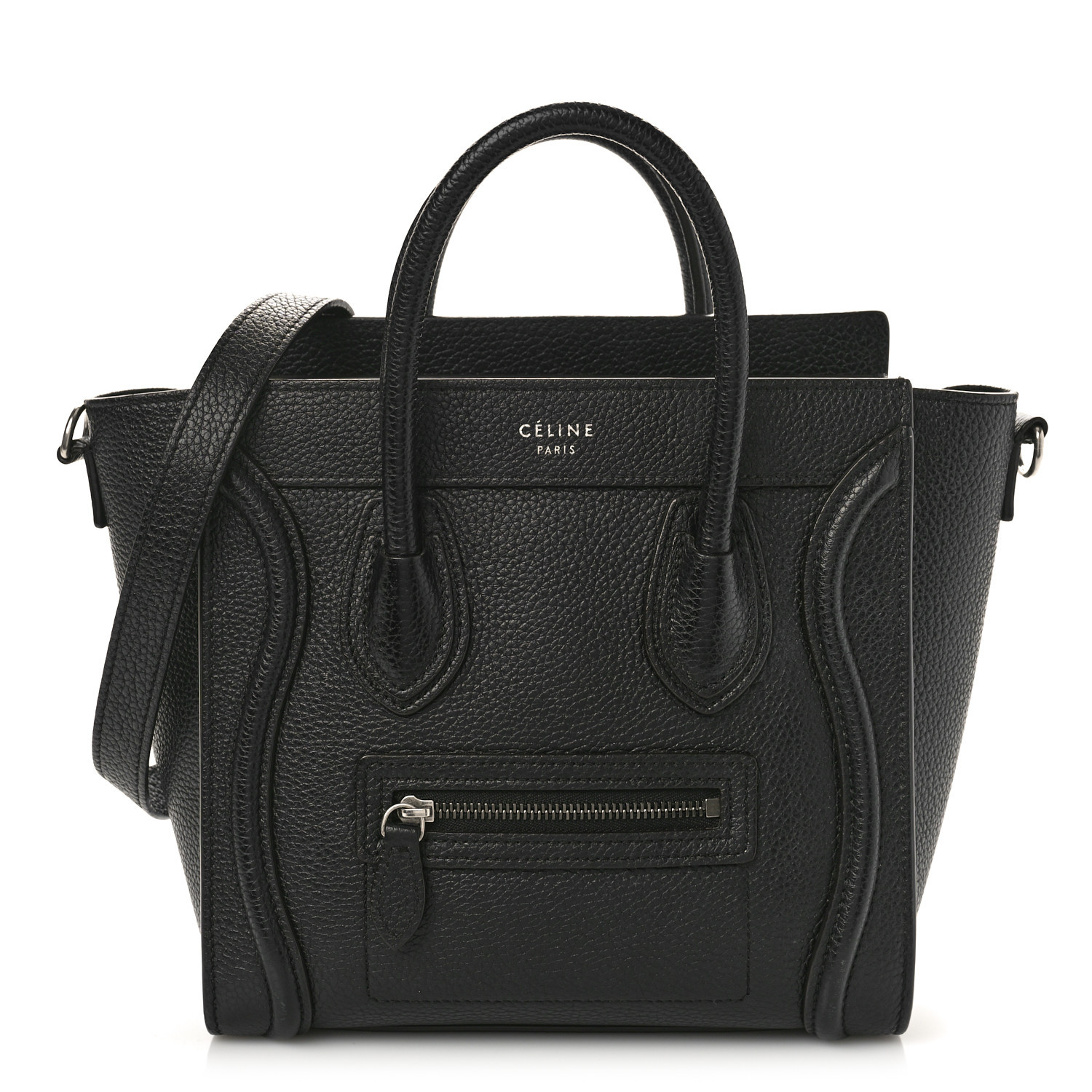 Drummed Calfskin Nano Luggage Black | FASHIONPHILE (US)