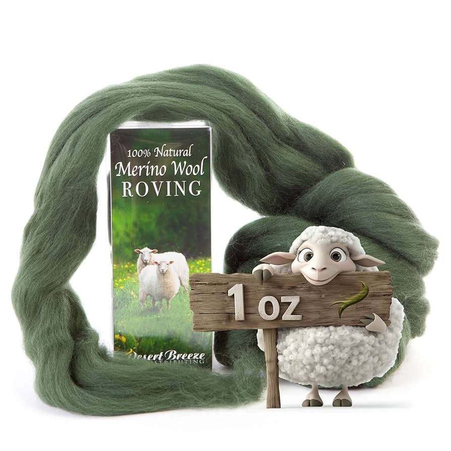 Desert Breeze Distributing 100% Natural Merino Wool Roving - Premium Combed Top Merino Roving Woo... | Amazon (US)
