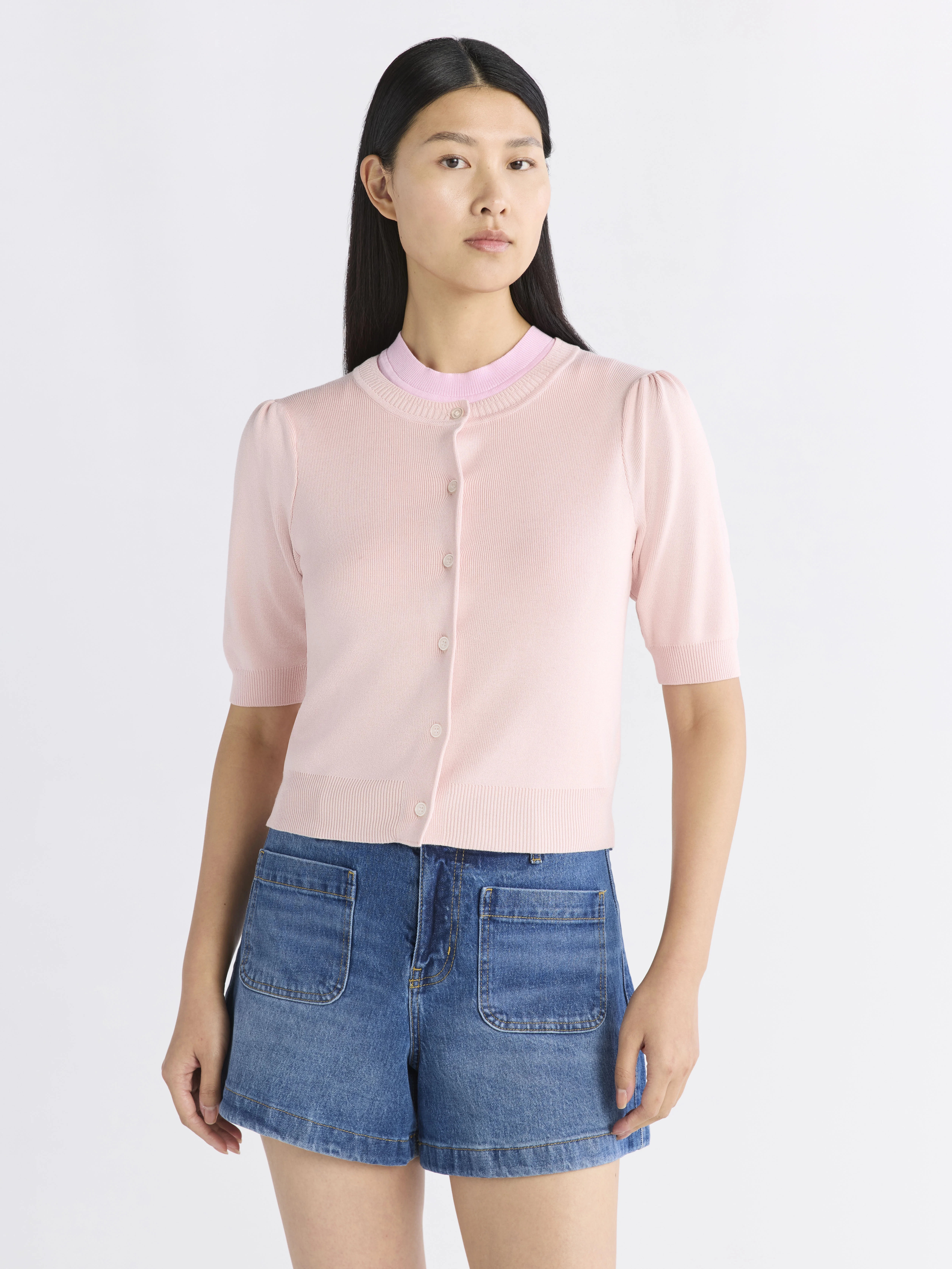 Free Assembly Women's Cardigan Sweater with Puff Sleeves, Lightweight, Size XS-XXL | Walmart (US)