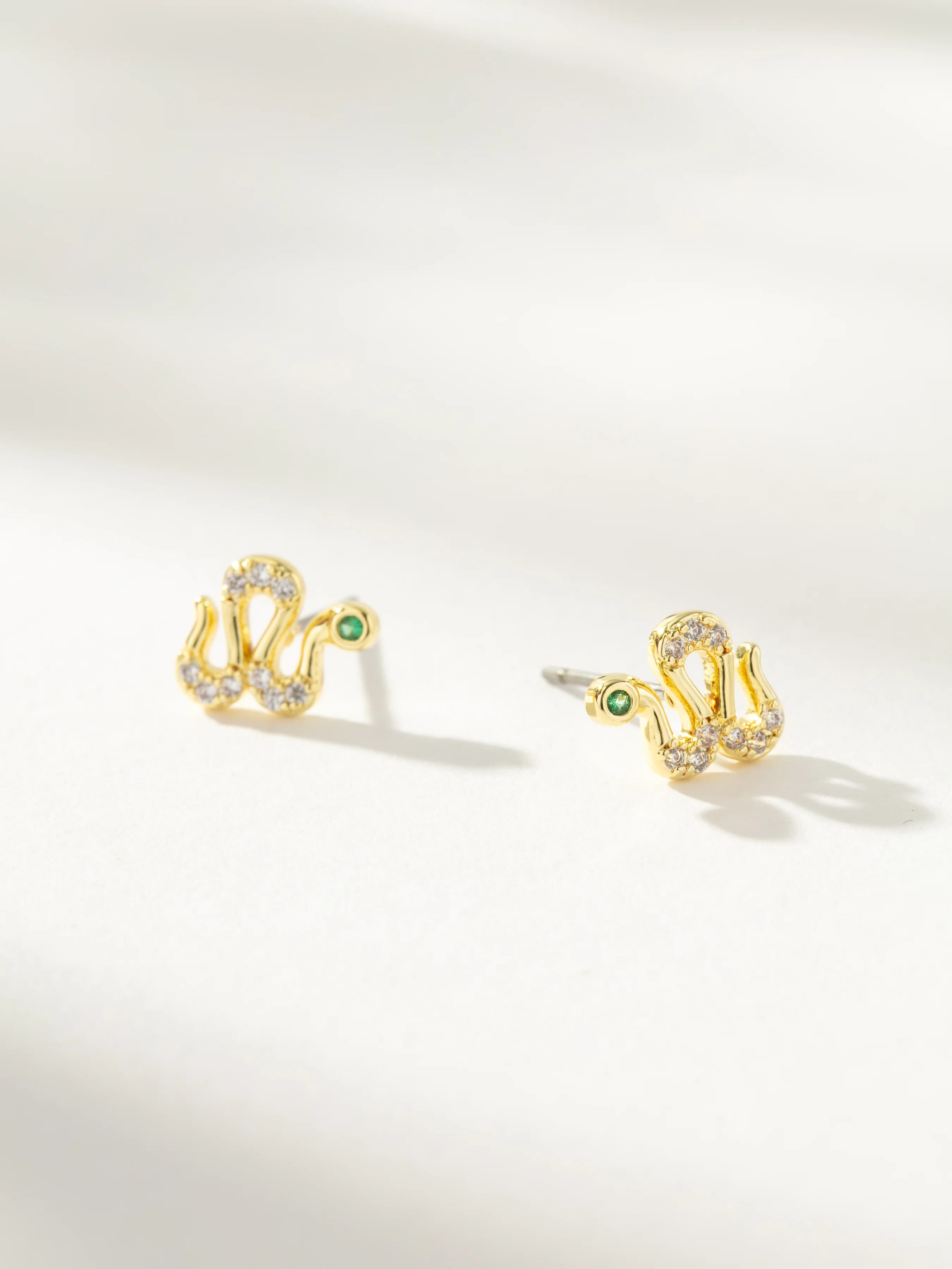 Snake Pavé Stud Earrings in Gold | Uncommon James | Uncommon James