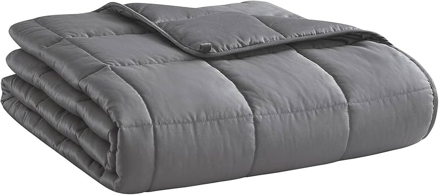 L'AGRATY Weighted Blanket for Adults- Dark Grey, 48"x72", 15lbs, Twin Full Size Heavy Throw Blank... | Amazon (US)