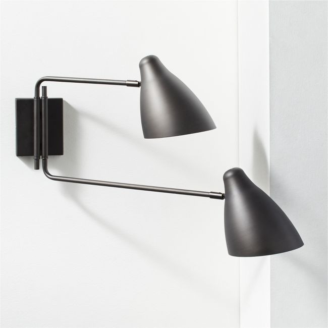 Deuce Black Double Wall Sconce | CB2