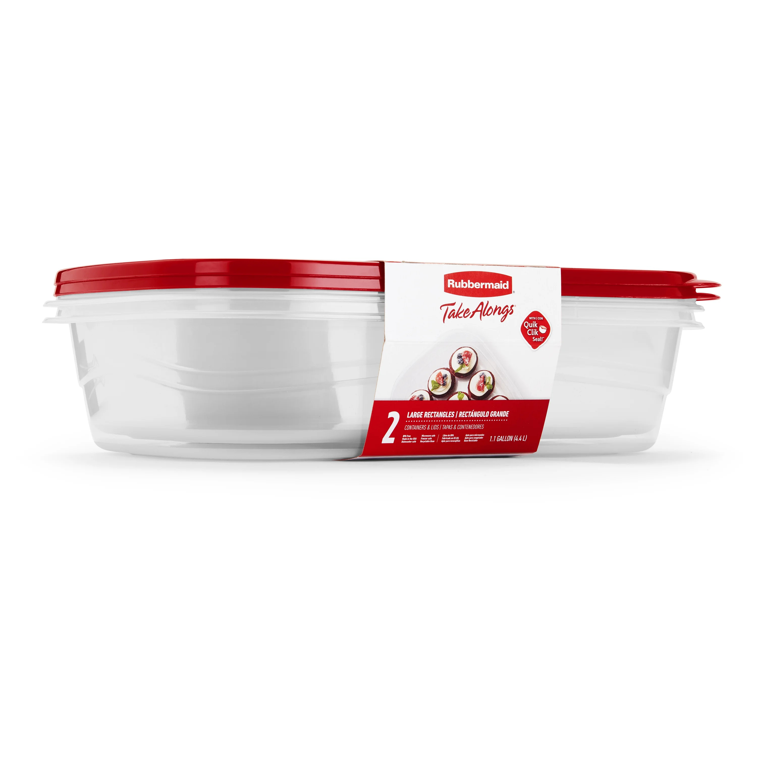 Rubbermaid TakeAlongs Food Storage 1.0 gal Rectangle 2pk - Walmart.com | Walmart (US)