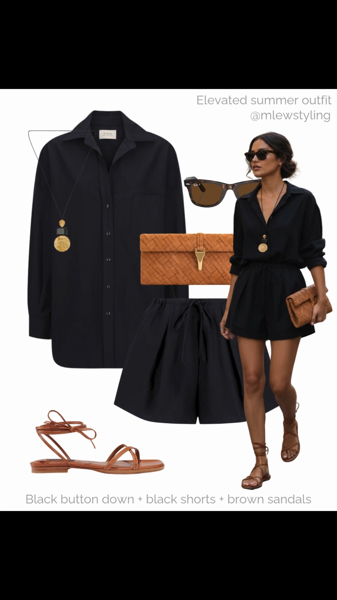 Matching sets 〰️

Tags: elevated summer outfit, DISSH button down, black shorts, Margaux sandals, clutch bag, ray-ban sunglasses, pendant necklace, capsule wardrobe, outfit formulas

#LTKsummer #LTKstyletip #LTKshoes