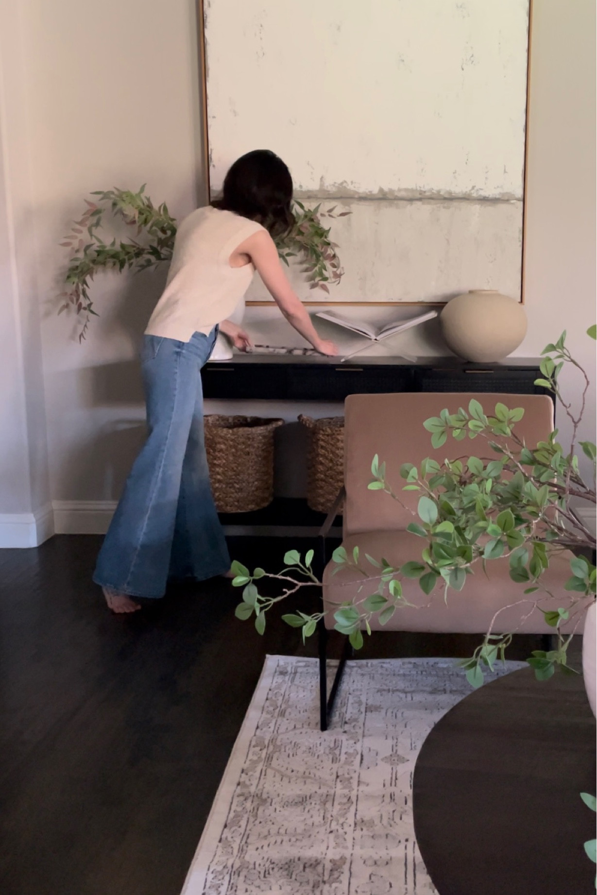 Console table styling 

Living room inspiration, home decor, our everyday home, console table, arch mirror, faux floral stems, Area rug, console table, wall art, swivel chair, side table, coffee table, coffee table decor, bedroom, dining room, kitchen,neutral decor, budget friendly, affordable home decor, home office, tv stand, sectional sofa, dining table, affordable home decor, floor mirror, budget friendly home decor, dresser, king bedding, oureverydayhome 

#LTKStyleTip #LTKFindsUnder50 #LTKHome