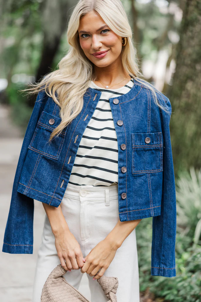 Talk About It Blue Denim Jacket | The Mint Julep Boutique