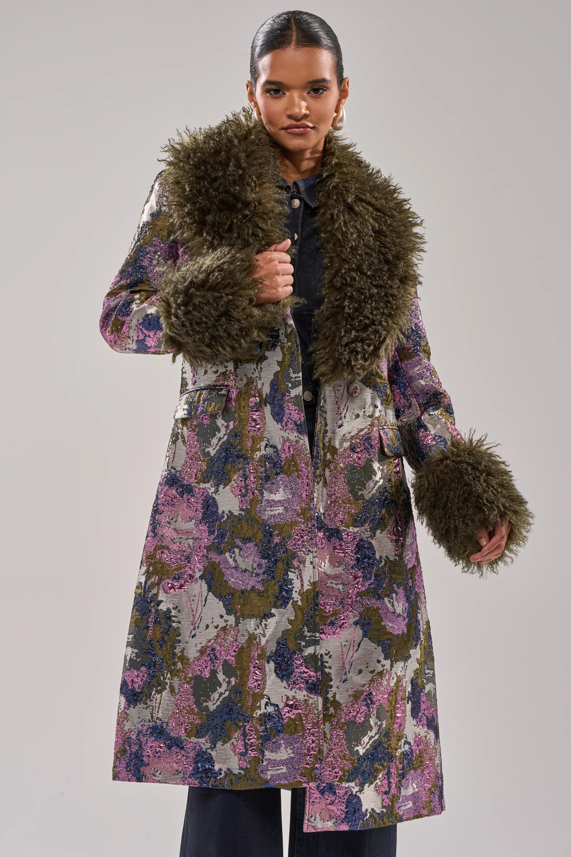 GEORGINA BROCADE TRENCH | AKIRA