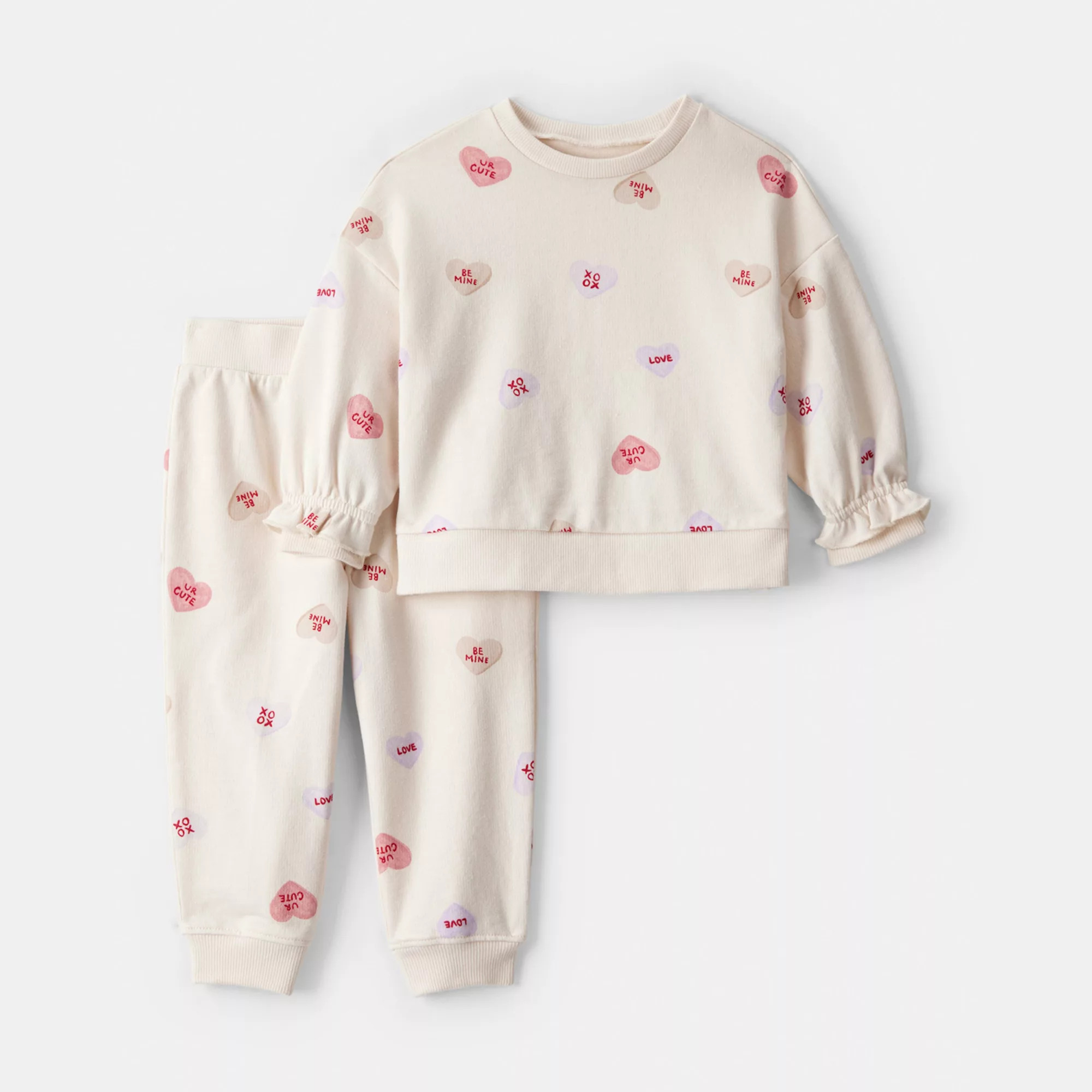 Baby Girl Carter's Day Dream Candy Heart Pullover & Pant Set | Kohl's