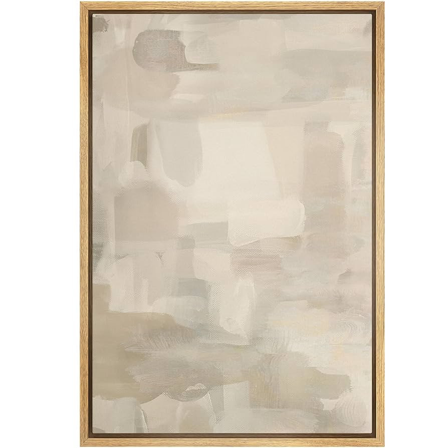 SIGNFORD Framed Canvas Print Wall Art Muted Shadows Abstract Deep Brown and Subtle Blush Toned Gr... | Amazon (US)
