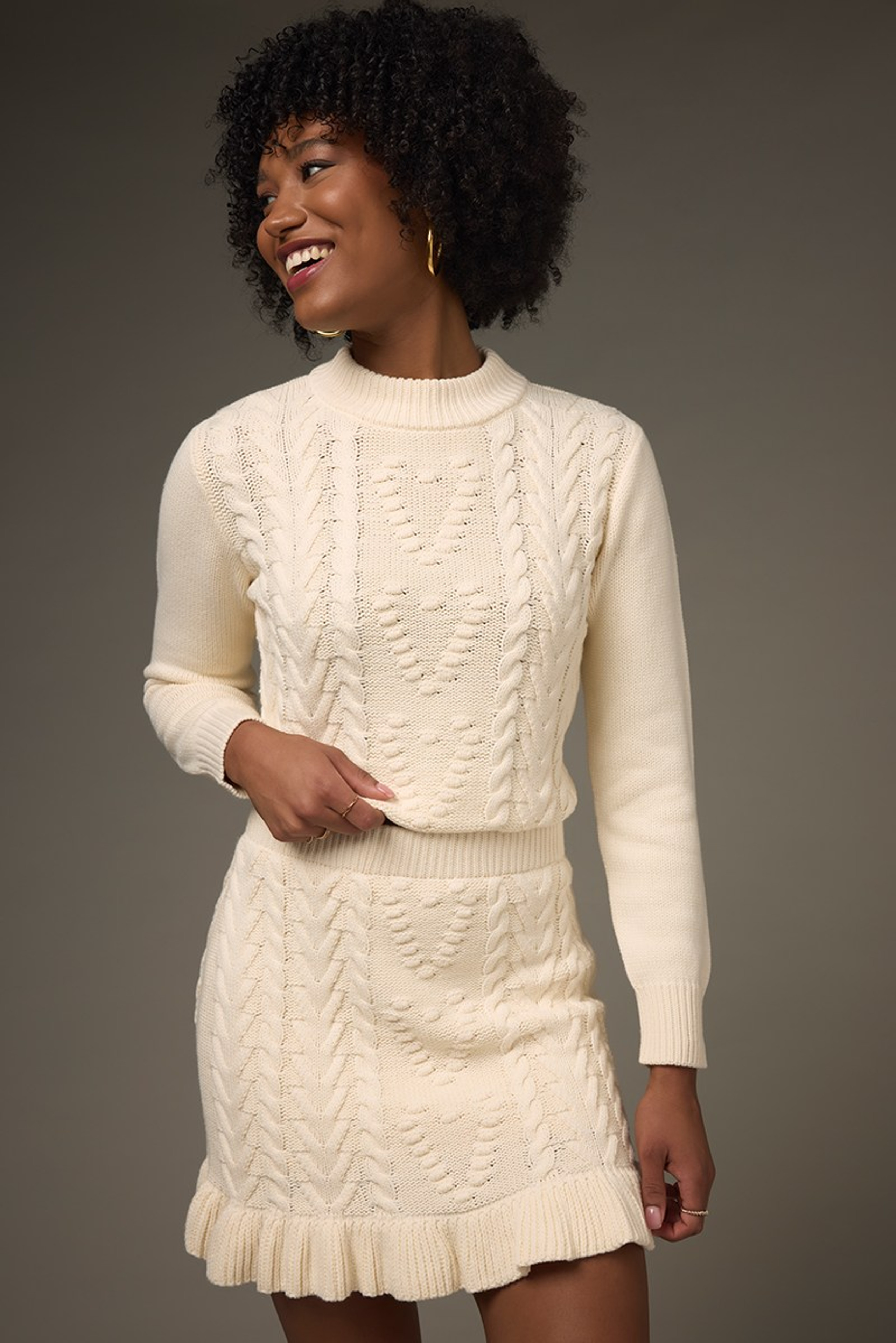 Jackie Heart Knit Pattern Mini Skirt | Francesca's