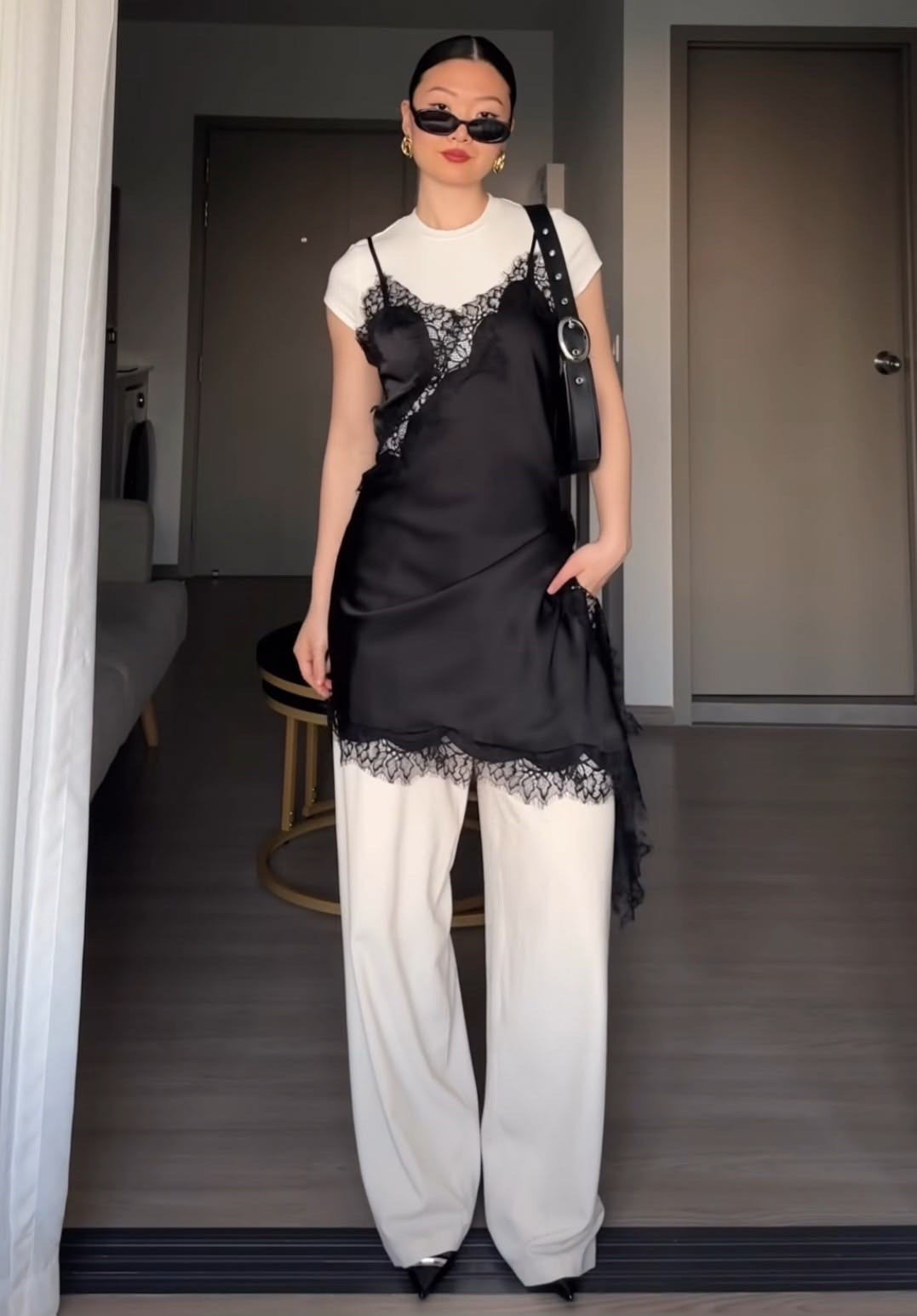 Black aatin top
White  pants

#LTKootd #LTKmomlife #LTKMothersDay