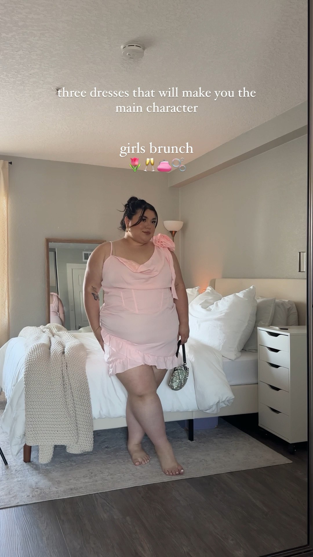 all dresses from
PLT 
green dress size: 2X (fit me like a glove but maybe would have sized up to feel comfy) 
black dress: 3X (stretchy material, size down to fit chest well) 
pink dress: 4X (not stretchy, maybe would have sized up, tight when I sit down) 

#LTKfit #LTKstyletip #LTKcurves