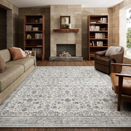 NoiFamo Washable Rugs for Living Room: 8x10 Area Rugs for Bedroom Ultra Soft Non-Slip Stain Resistant Vintage Boho Large Carpet for High-Traffic Dining Room - Farmhouse Decor | Amazon (US)