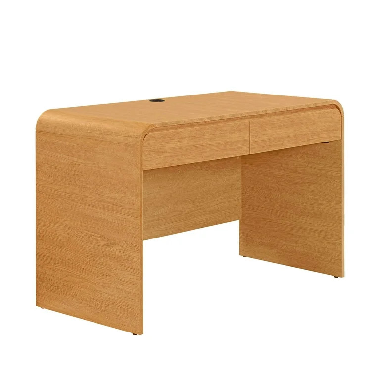 Better Homes & Gardens Juliet Curved Desk with Storage, Light Honey Finish | Walmart (US)
