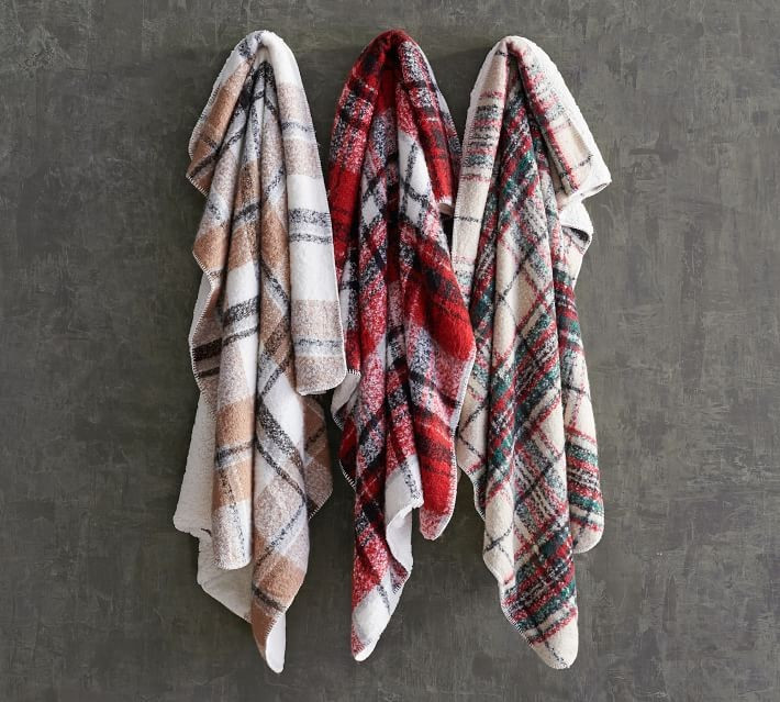 Lodge Plaid Sherpa Back Throws | Pottery Barn (US)