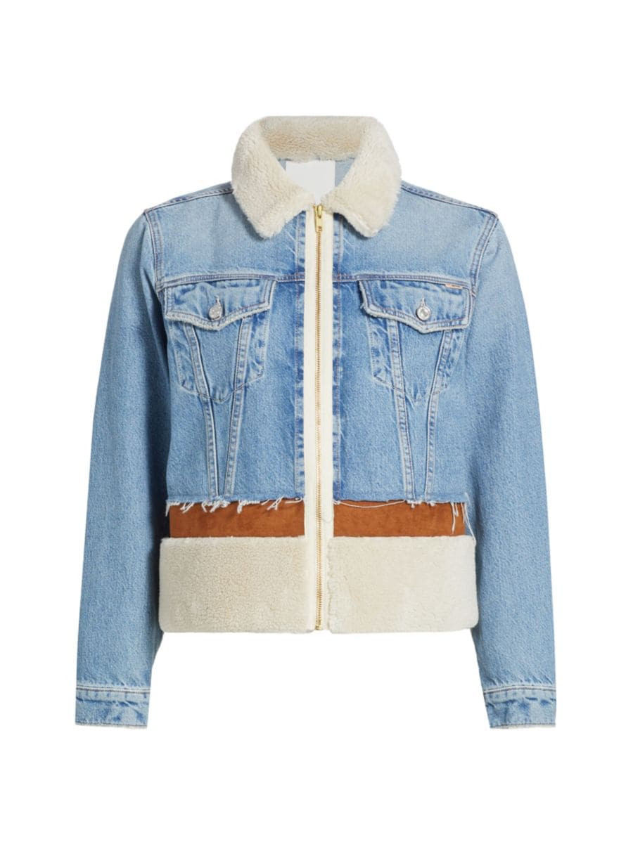 The Cut And Paste Sherpa-Trim Denim Jacket | Saks Fifth Avenue