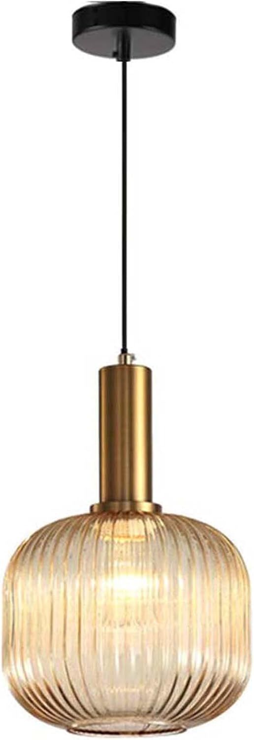 Debbte Industrial Vintage Glass Pendant Lighting Brass Finish Modern Retro Drop Ceiling Light Han... | Amazon (US)