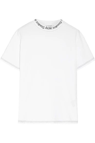 Acne Studios - Meike Intarsia Cotton T-shirt - White | NET-A-PORTER (UK & EU)