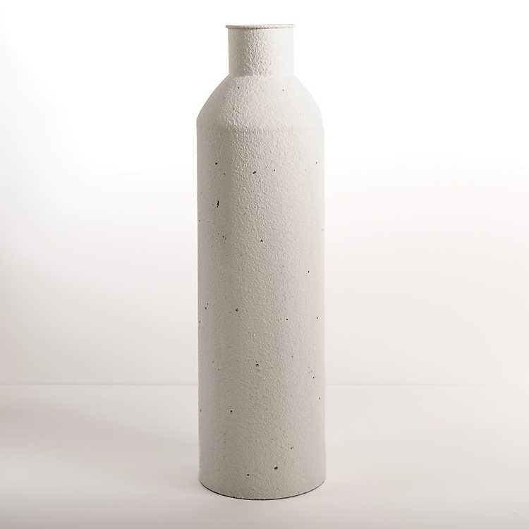 White Speckled Metal Floor Vase, 28 in. | Kirkland's Home