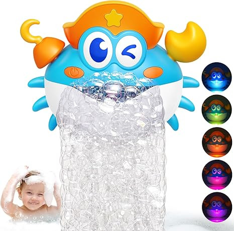 Bath Toys,Light Up Crab Bath Bubble Maker Bathroom Toys for Kids Ages 1-3 4-8,Bath Bubble Machine... | Amazon (US)