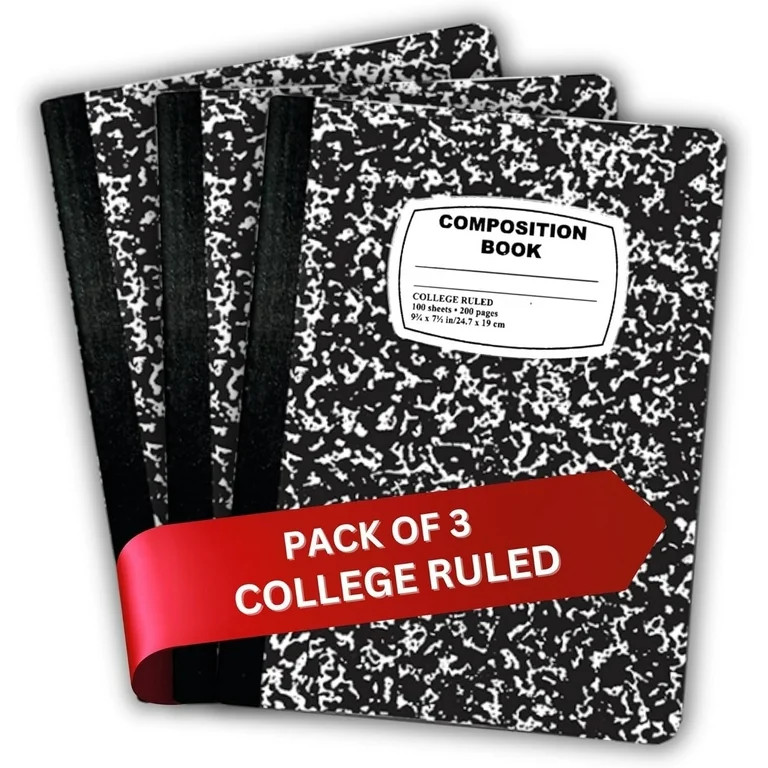 AUKSales Composition Notebook College Ruled Composition Notebooks, Value Pack, 9-3/4" x 7-1/2", B... | Walmart (US)