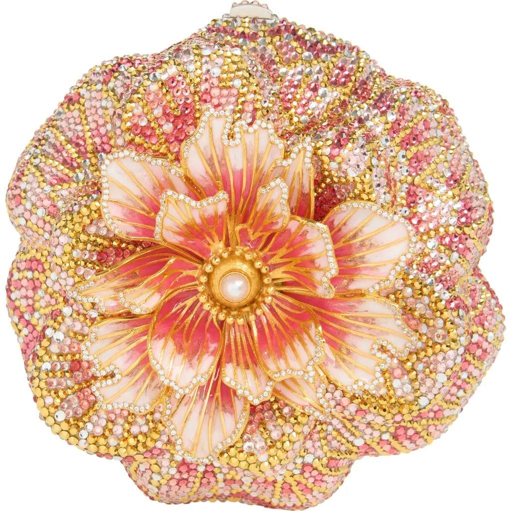 JUDITH LEIBER COUTURE Magnolia Crystal Minaudière in Silver Rose Multi at Nordstrom | Nordstrom