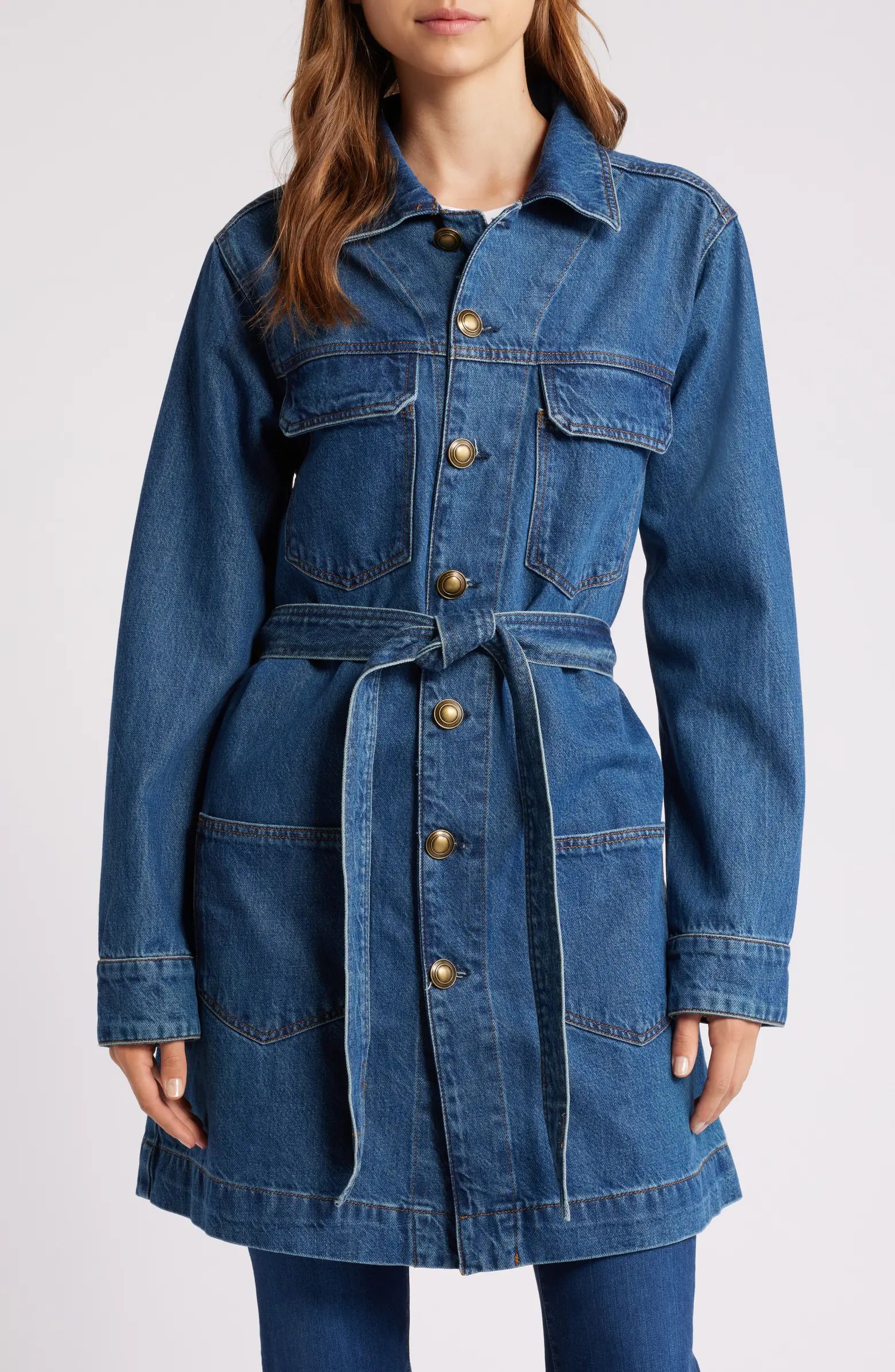 FRAME '70s Belted Denim Jacket | Nordstrom | Nordstrom