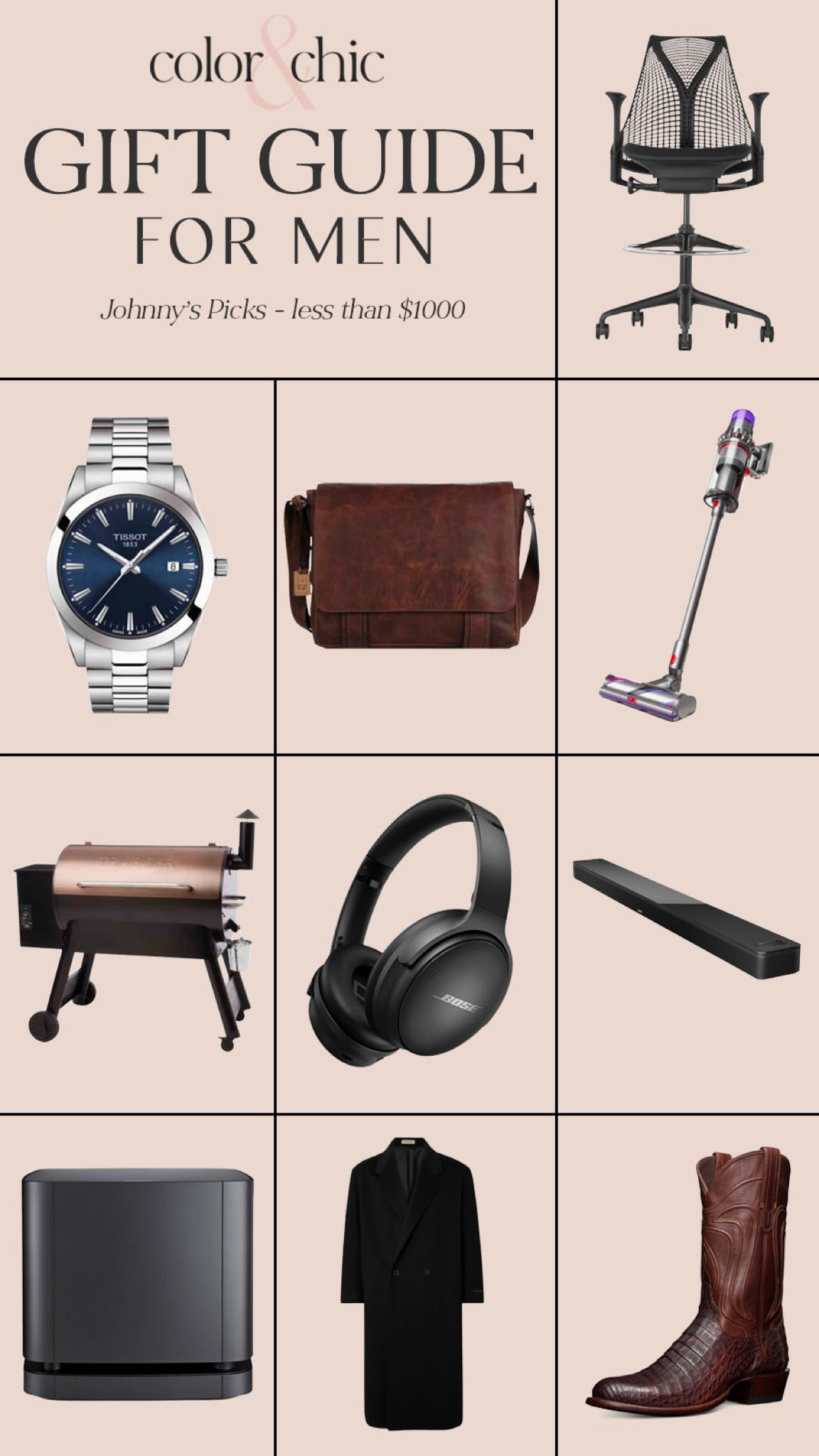 Gift guide for men - Johnnys picks! Items under $1000 with one exception of the melton wool coat. Perfect items for the big ticket items 

#LTKGiftGuide #LTKmens #LTKHoliday