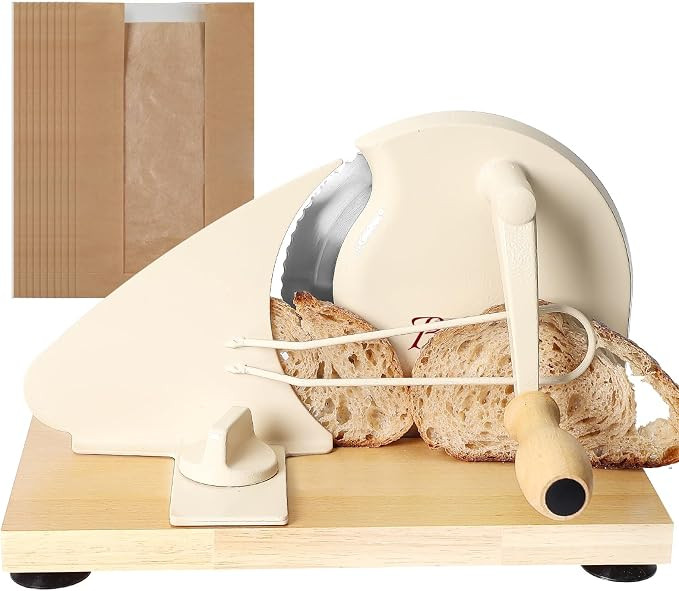 Brvclon Manual Bread Slicer for Homemade Sourdough,Adjustable Thickness,Hand Crank Bread Slicer w... | Amazon (US)