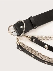 Chain & Eyelet Decor Heart Buckle Belt SKU: swbelt03191009522(1000+ Reviews)$4.90$4.66Join for an... | SHEIN
