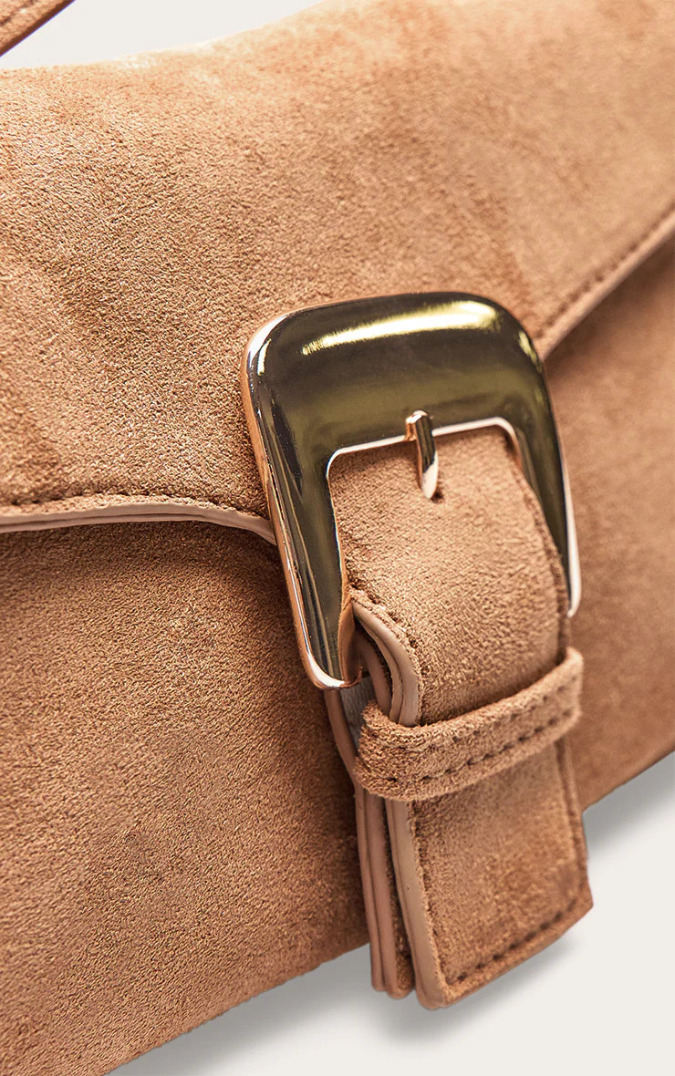 Tan Suede Buckle Shoulder Bag | PrettyLittleThing US