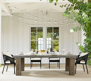 Abbott Chunky Leg Outdoor Dining Table | Pottery Barn (US)