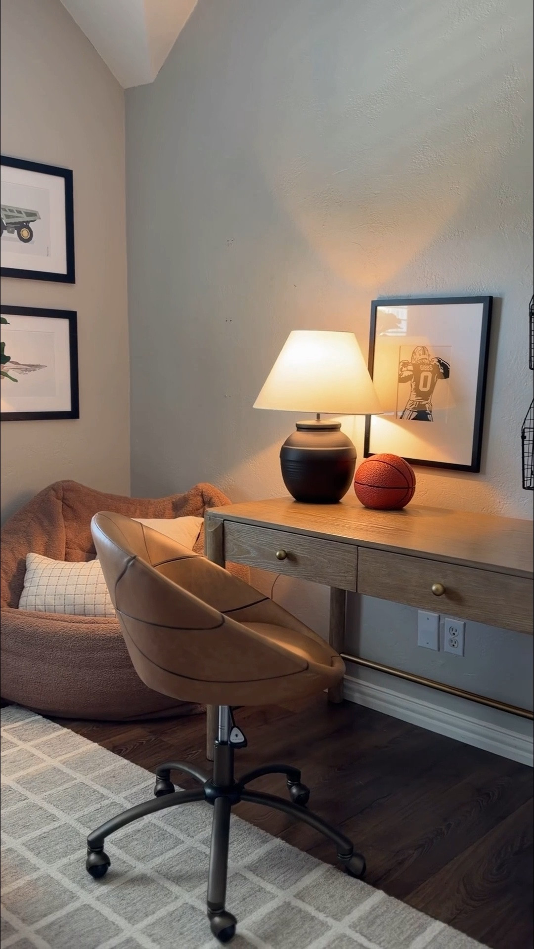 Boys room desk area inspo! Love this surprise setup for my 6 yr old 🤎 Desk is from Ornate Home and it’s the Arini Sand Wash Vanity Desk!

#LTKKids #LTKHome