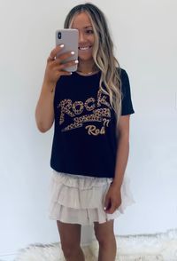 Rock N Roll Leopard Lightning Tee | Gunny Sack and Co