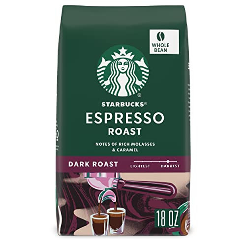 Starbucks Whole Bean Coffee, Dark Roast Coffee, Espresso Roast, 100% Arabica, 1 bag (18 oz) | Amazon (US)